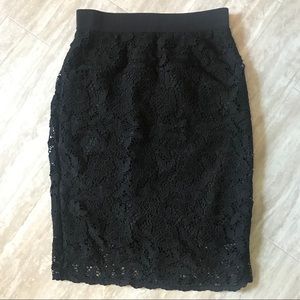 NWOT Black lace Ann Taylor pencil skirt